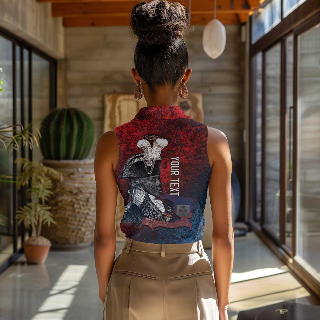 Personalized Toussaint Louverture Afro Haiti Women Sleeveless Polo Shirt Haitian Father Grunge Style - Wonder Print Shop