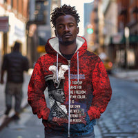 Personalized Toussaint Louverture Afro Haiti Zip Hoodie Haitian Father Grunge Style - Wonder Print Shop