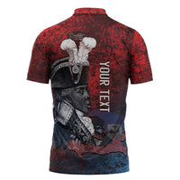 Personalized Toussaint Louverture Afro Haiti Zipper Polo Shirt Haitian Father Grunge Style - Wonder Print Shop