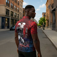 Personalized Toussaint Louverture Afro Haiti Zipper Polo Shirt Haitian Father Grunge Style - Wonder Print Shop