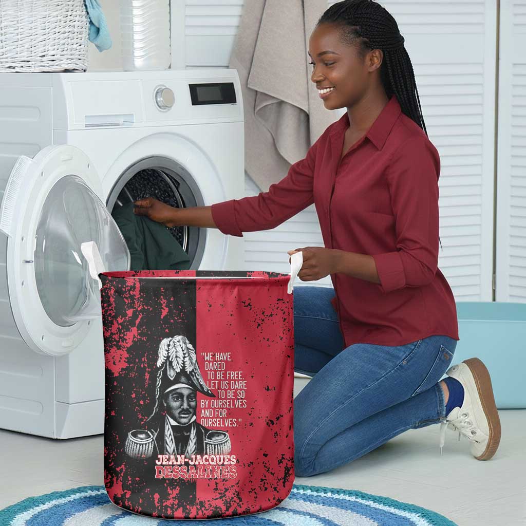 Jean-Jacques Dessalines Afro Haiti Laundry Basket Emperor Of First Empire Grunge Style - Wonder Print Shop