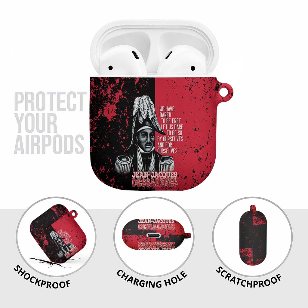 Jean-Jacques Dessalines Afro Haiti AirPods Case Emperor Of First Empire Grunge Style - Wonder Print Shop