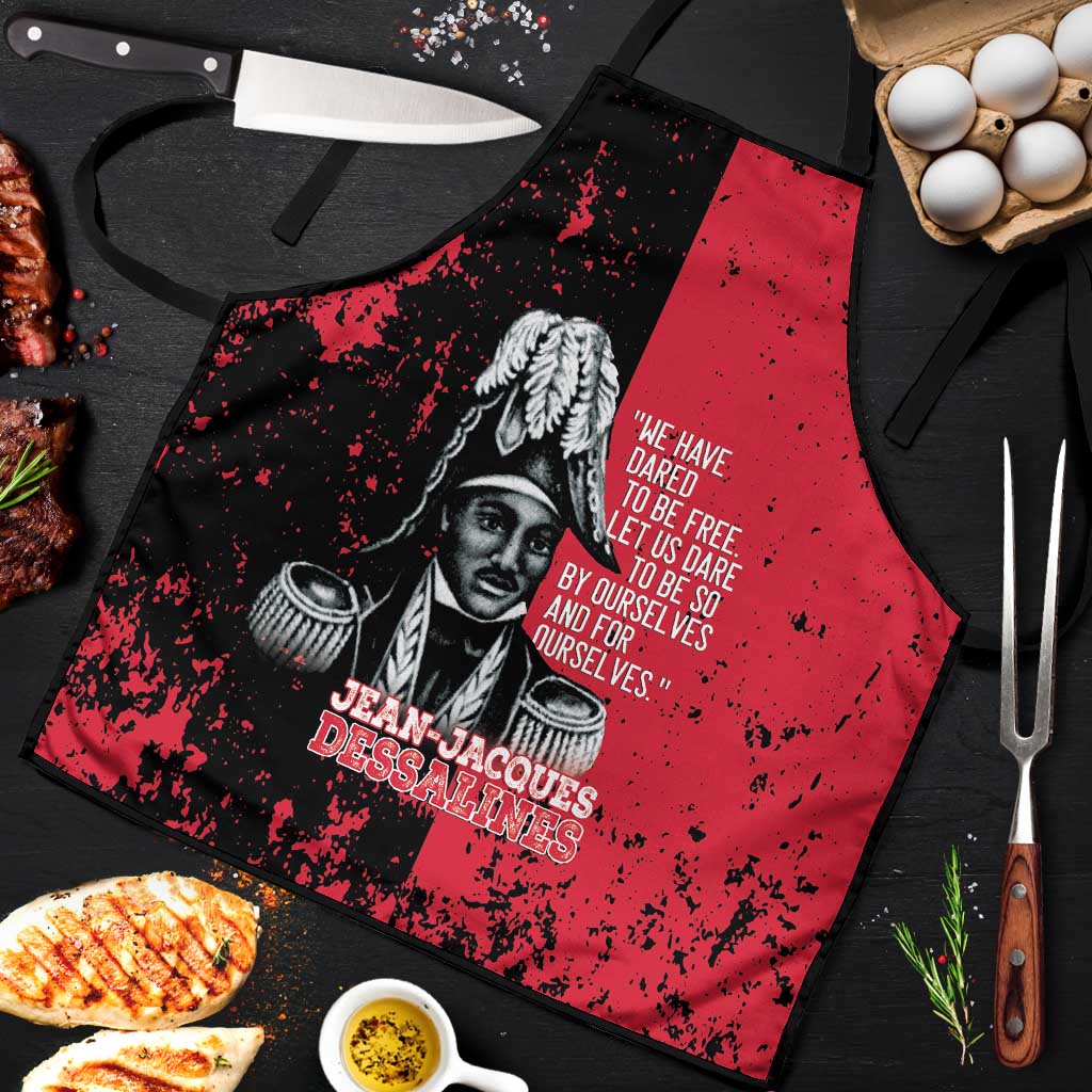 Jean-Jacques Dessalines Afro Haiti Apron Emperor Of First Empire Grunge Style - Wonder Print Shop