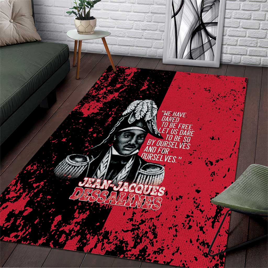 Jean-Jacques Dessalines Afro Haiti Area Rug Emperor Of First Empire Grunge Style - Wonder Print Shop
