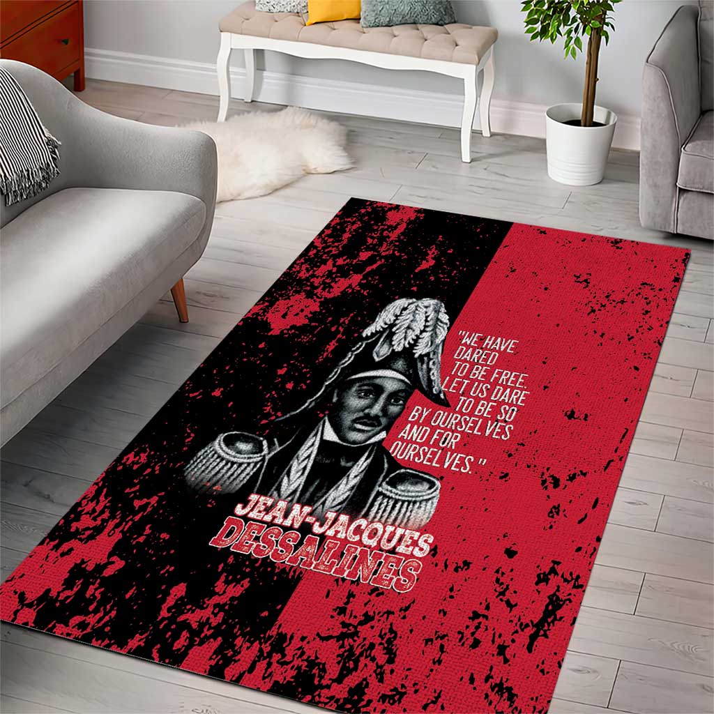 Jean-Jacques Dessalines Afro Haiti Area Rug Emperor Of First Empire Grunge Style - Wonder Print Shop
