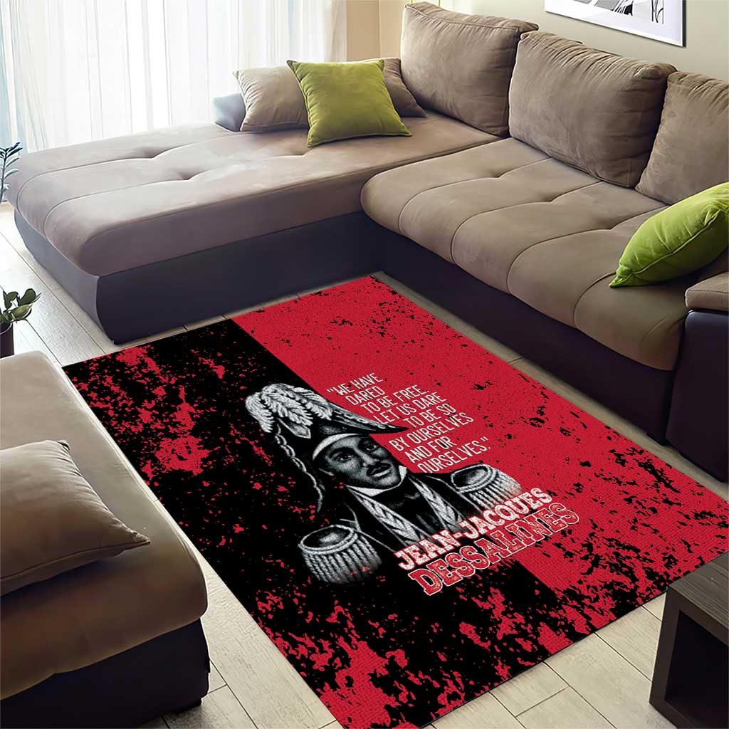 Jean-Jacques Dessalines Afro Haiti Area Rug Emperor Of First Empire Grunge Style - Wonder Print Shop