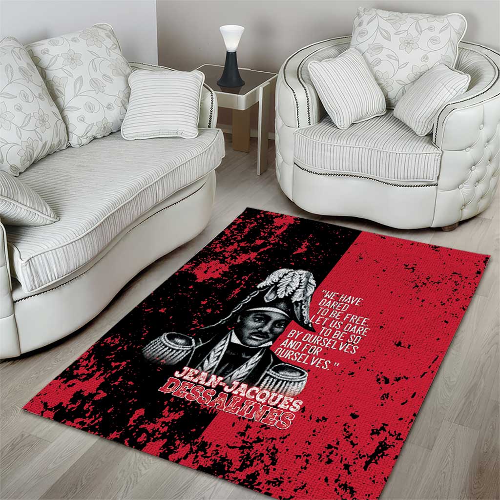 Jean-Jacques Dessalines Afro Haiti Area Rug Emperor Of First Empire Grunge Style - Wonder Print Shop