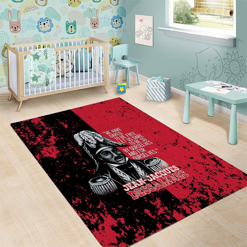 Jean-Jacques Dessalines Afro Haiti Area Rug Emperor Of First Empire Grunge Style - Wonder Print Shop