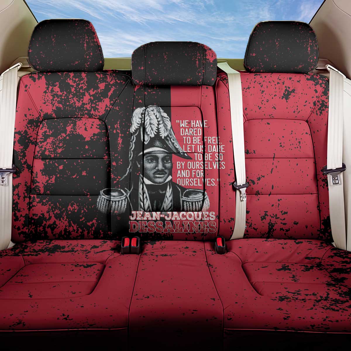 Jean-Jacques Dessalines Afro Haiti Back Car Seat Cover Emperor Of First Empire Grunge Style - Wonder Print Shop