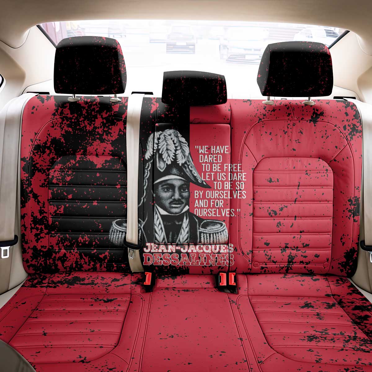 Jean-Jacques Dessalines Afro Haiti Back Car Seat Cover Emperor Of First Empire Grunge Style - Wonder Print Shop