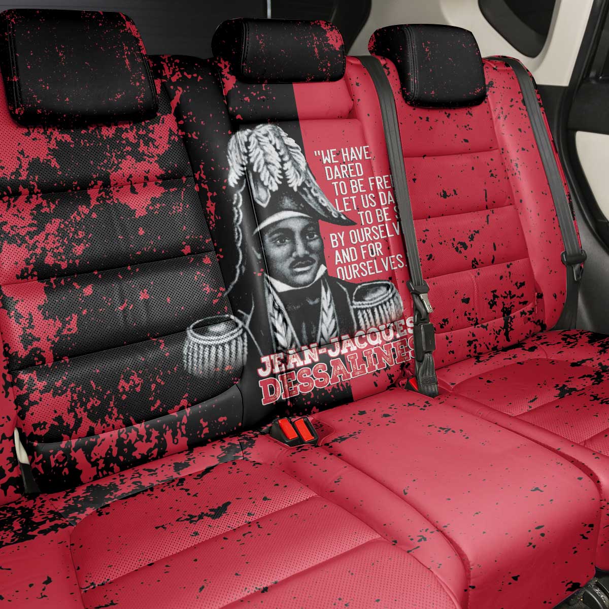 Jean-Jacques Dessalines Afro Haiti Back Car Seat Cover Emperor Of First Empire Grunge Style - Wonder Print Shop