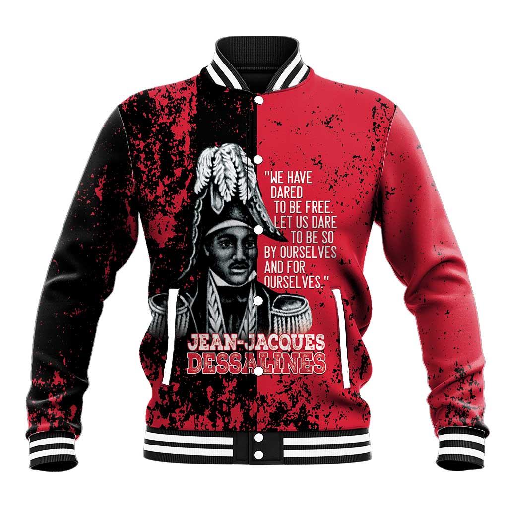 Personalized Jean-Jacques Dessalines Afro Haiti Baseball Jacket Emperor Of First Empire Grunge Style - Wonder Print Shop
