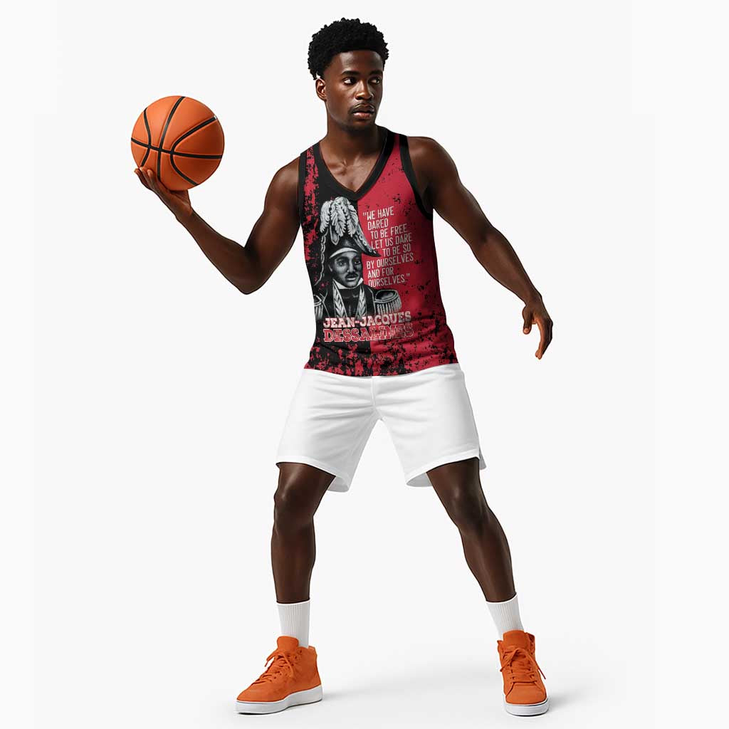Personalized Jean-Jacques Dessalines Afro Haiti Basketball Jersey Emperor Of First Empire Grunge Style - Wonder Print Shop