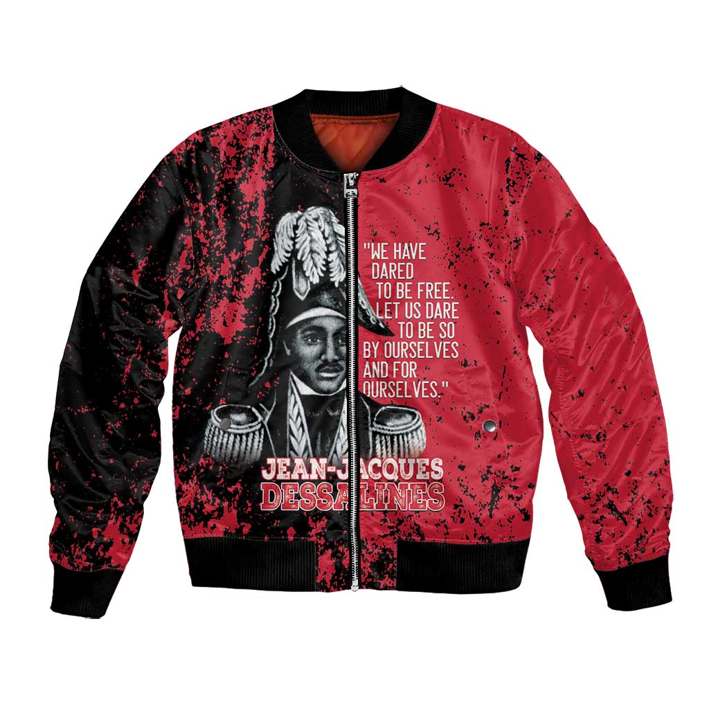 Personalized Jean-Jacques Dessalines Afro Haiti Bomber Jacket Emperor Of First Empire Grunge Style - Wonder Print Shop