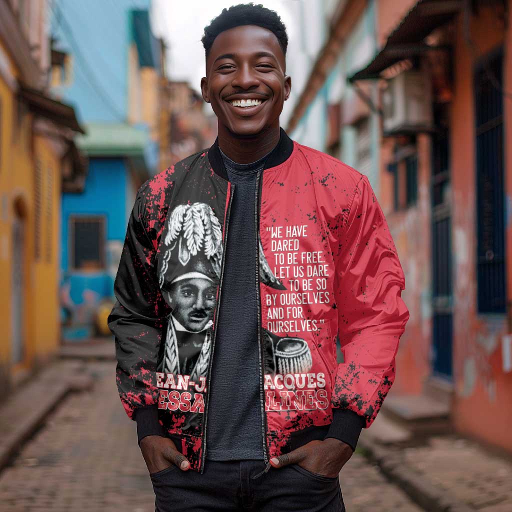 Personalized Jean-Jacques Dessalines Afro Haiti Bomber Jacket Emperor Of First Empire Grunge Style - Wonder Print Shop