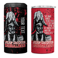 Personalized Jean-Jacques Dessalines Afro Haiti 4 in 1 Can Cooler Tumbler Emperor Of First Empire Grunge Style - Wonder Print Shop