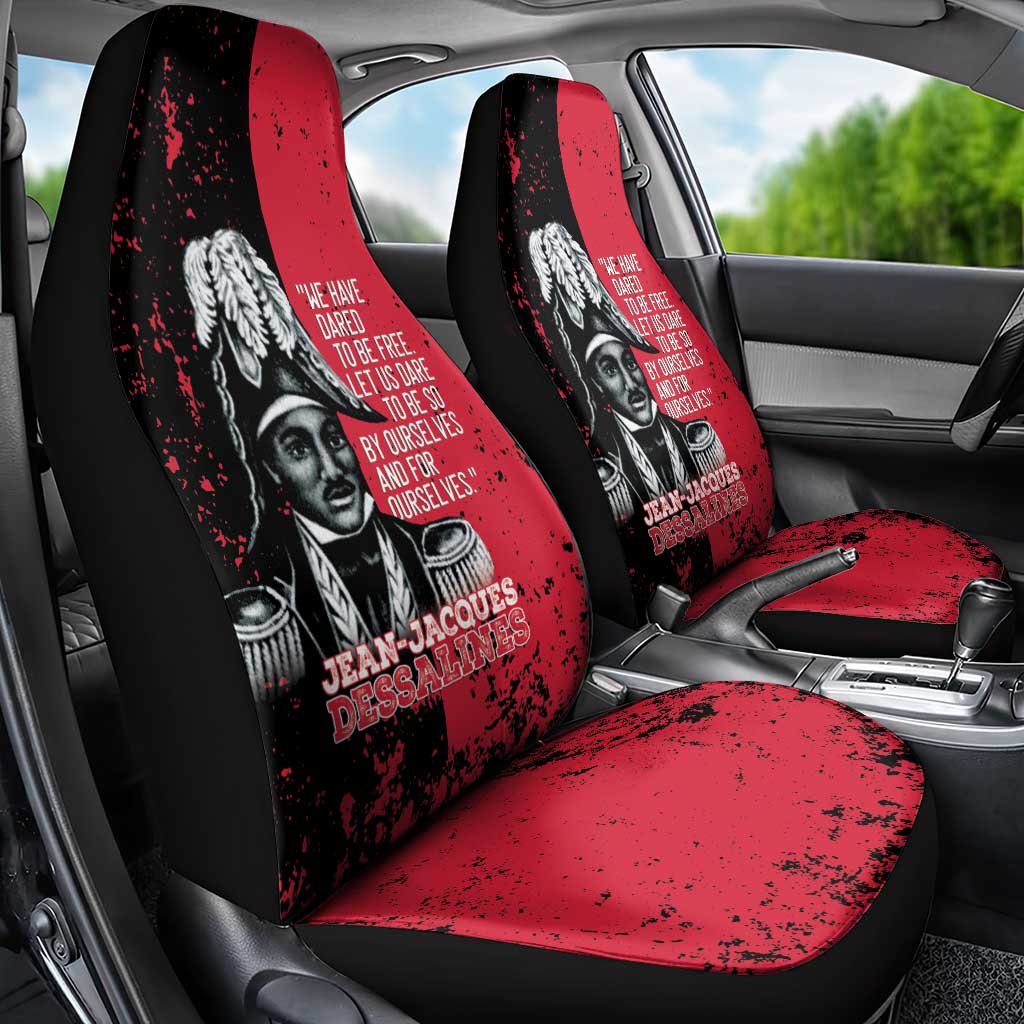 Jean-Jacques Dessalines Afro Haiti Car Seat Cover Emperor Of First Empire Grunge Style - Wonder Print Shop