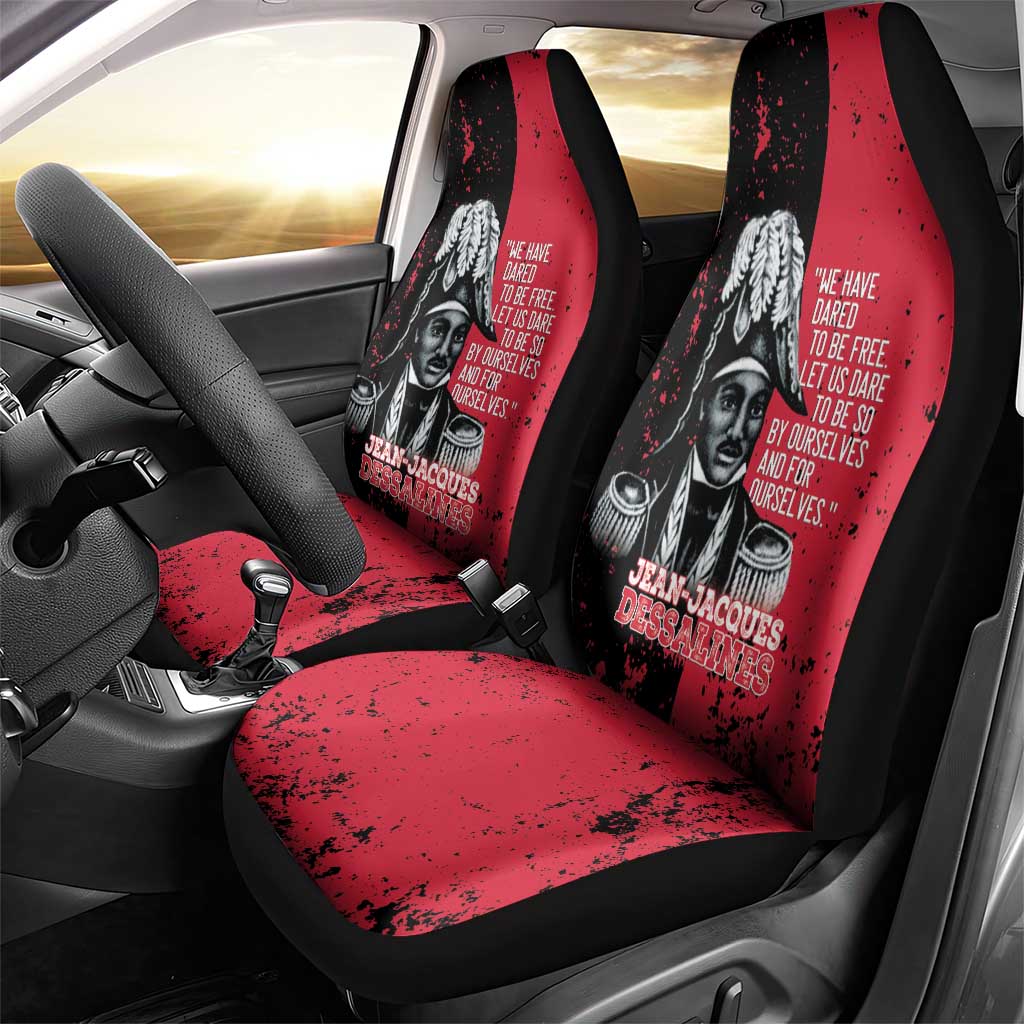 Jean-Jacques Dessalines Afro Haiti Car Seat Cover Emperor Of First Empire Grunge Style - Wonder Print Shop