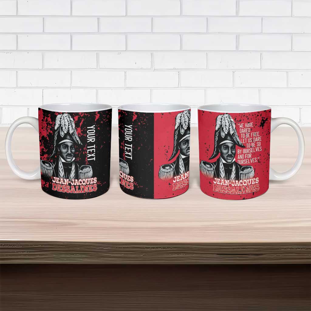 Personalized Jean-Jacques Dessalines Afro Haiti Ceramic Mug Emperor Of First Empire Grunge Style - Wonder Print Shop