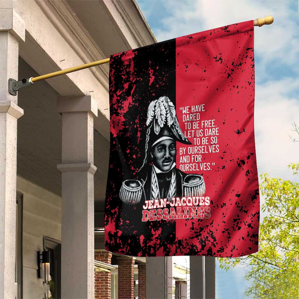 Jean-Jacques Dessalines Afro Haiti Garden Flag Emperor Of First Empire Grunge Style - Wonder Print Shop