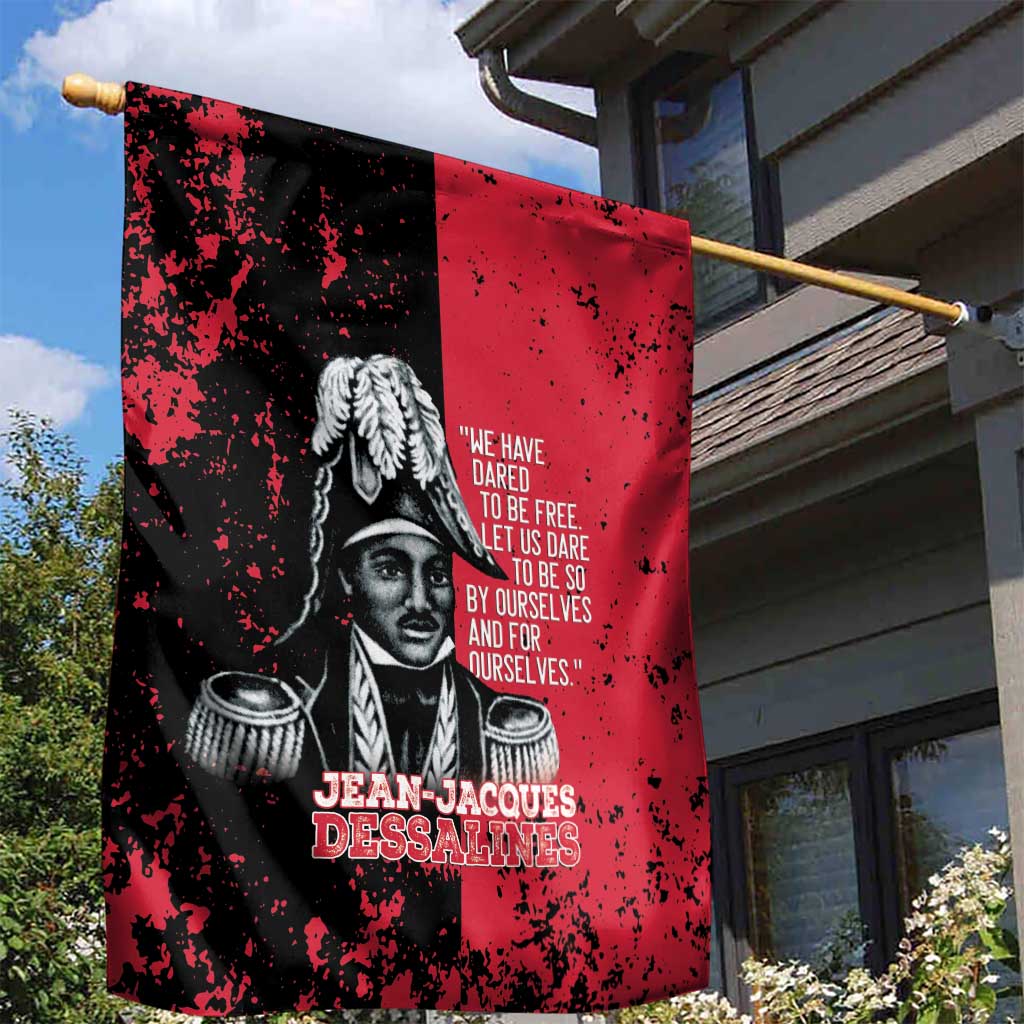 Jean-Jacques Dessalines Afro Haiti Garden Flag Emperor Of First Empire Grunge Style - Wonder Print Shop