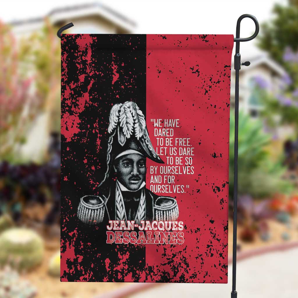 Jean-Jacques Dessalines Afro Haiti Garden Flag Emperor Of First Empire Grunge Style - Wonder Print Shop