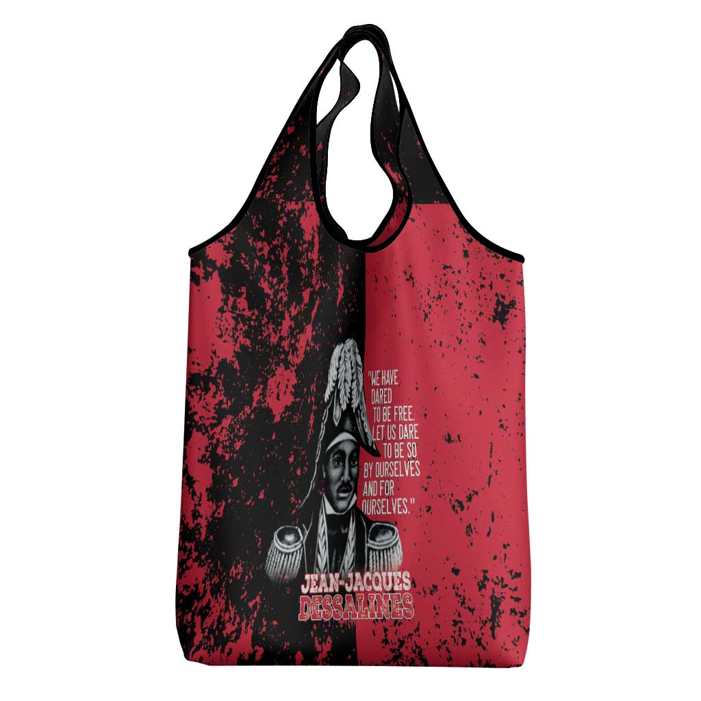 Jean-Jacques Dessalines Afro Haiti Grocery Bag Emperor Of First Empire Grunge Style - Wonder Print Shop