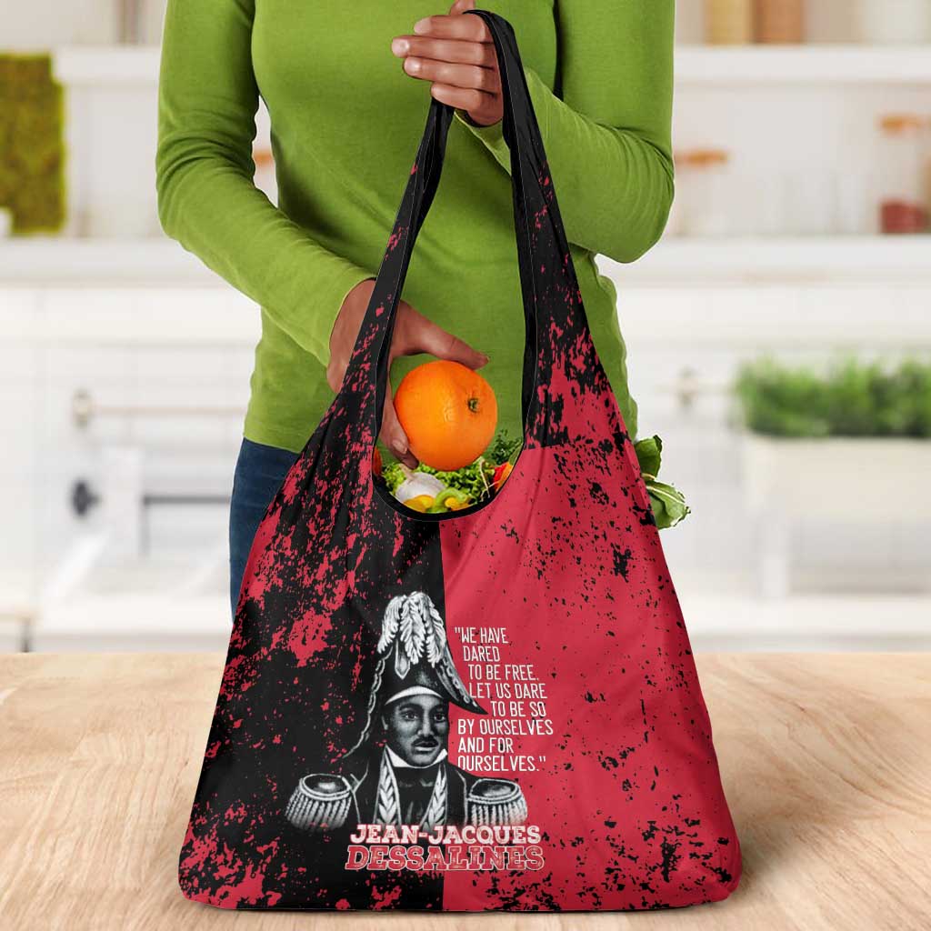 Jean-Jacques Dessalines Afro Haiti Grocery Bag Emperor Of First Empire Grunge Style - Wonder Print Shop