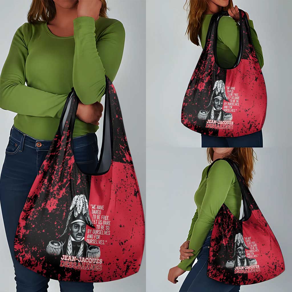 Jean-Jacques Dessalines Afro Haiti Grocery Bag Emperor Of First Empire Grunge Style - Wonder Print Shop