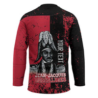 Personalized Jean-Jacques Dessalines Afro Haiti Hockey Jersey Emperor Of First Empire Grunge Style - Wonder Print Shop