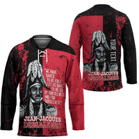 Personalized Jean-Jacques Dessalines Afro Haiti Hockey Jersey Emperor Of First Empire Grunge Style - Wonder Print Shop