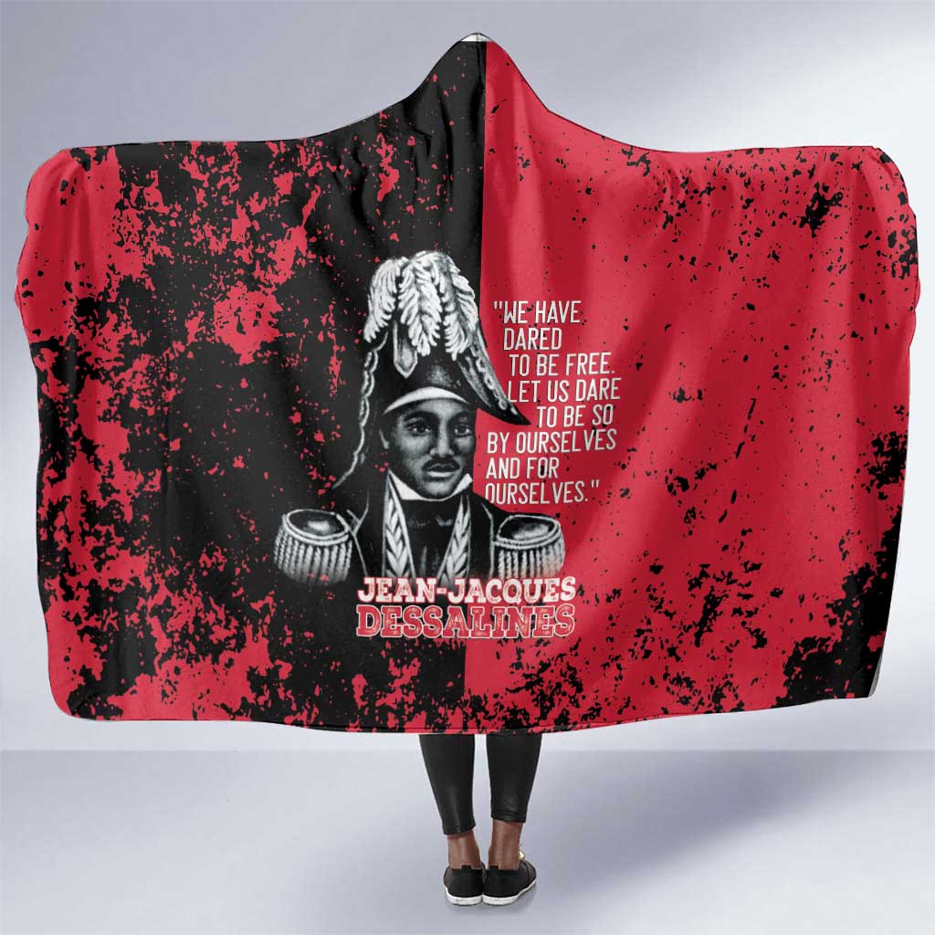 Jean-Jacques Dessalines Afro Haiti Hooded Blanket Emperor Of First Empire Grunge Style - Wonder Print Shop