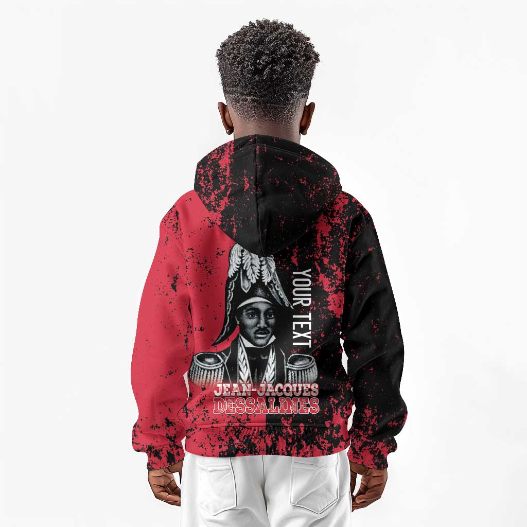 Personalized Jean-Jacques Dessalines Afro Haiti Kid Hoodie Emperor Of First Empire Grunge Style - Wonder Print Shop
