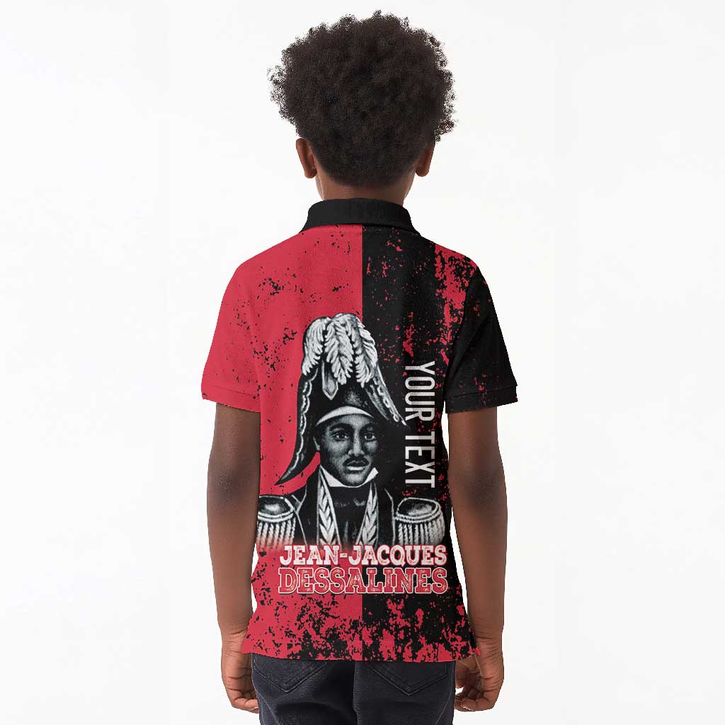 Personalized Jean-Jacques Dessalines Afro Haiti Kid Polo Shirt Emperor Of First Empire Grunge Style LT14
