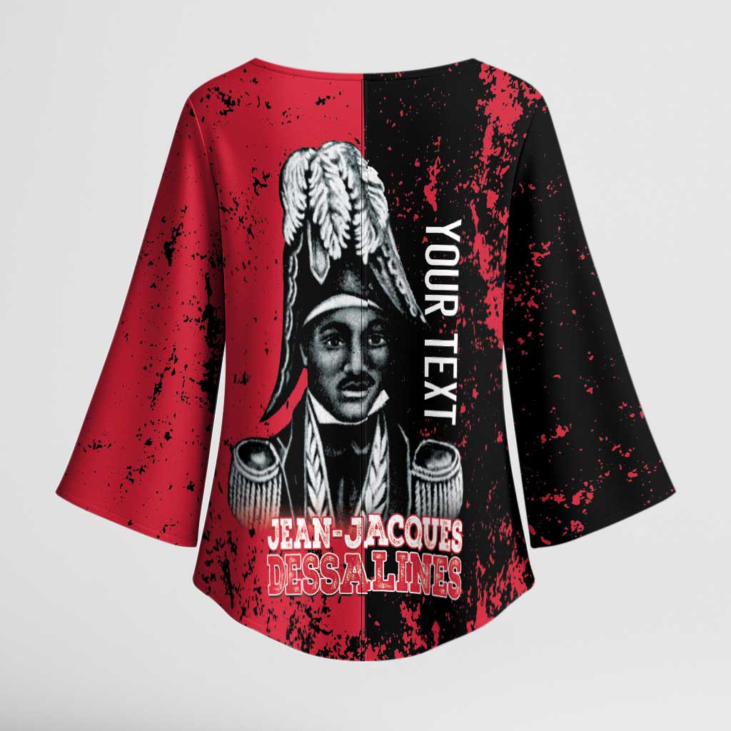 Personalized Jean-Jacques Dessalines Afro Haiti Kimono Sleeve Blouse Emperor Of First Empire Grunge Style - Wonder Print Shop