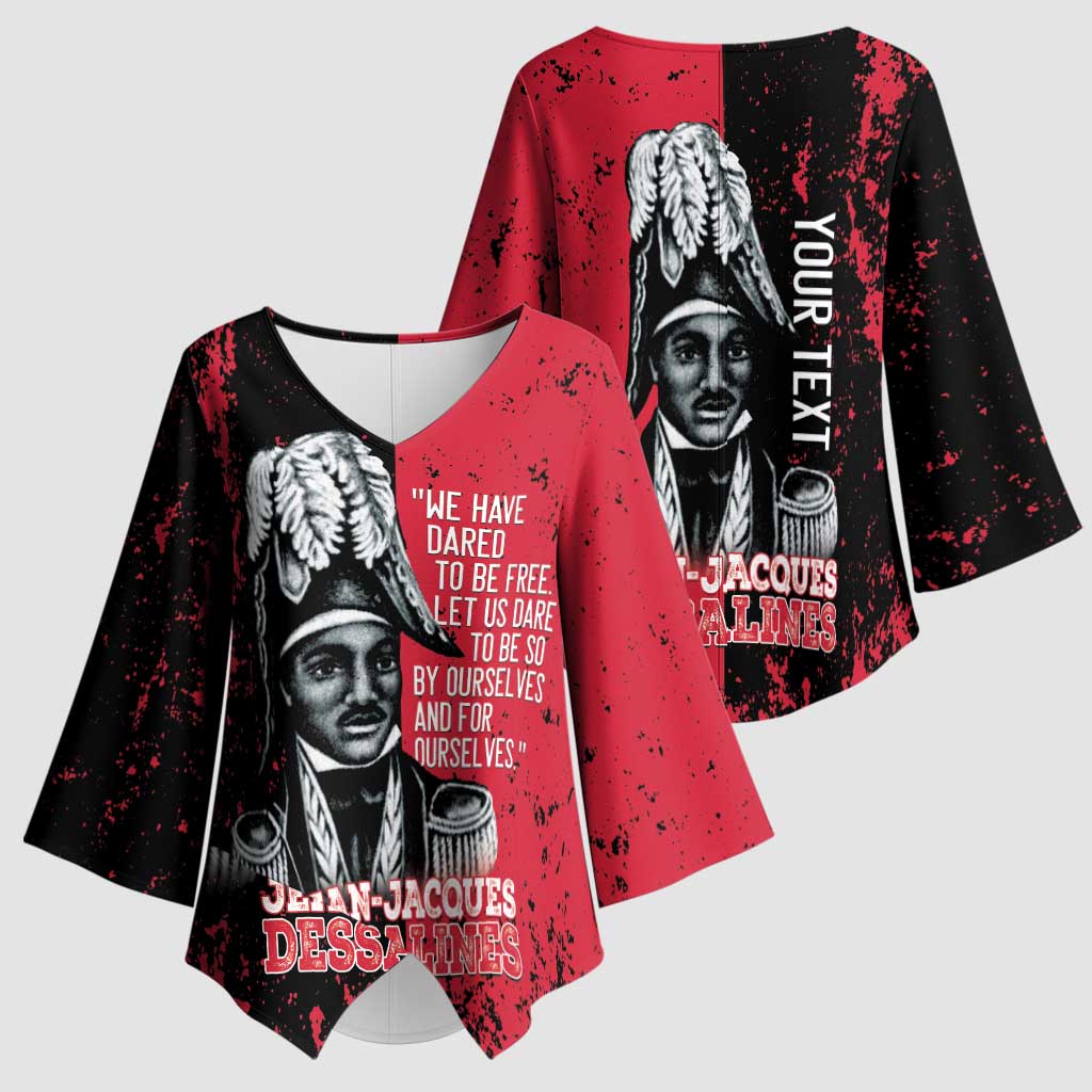 Personalized Jean-Jacques Dessalines Afro Haiti Kimono Sleeve Blouse Emperor Of First Empire Grunge Style - Wonder Print Shop