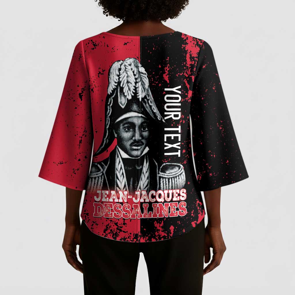Personalized Jean-Jacques Dessalines Afro Haiti Kimono Sleeve Blouse Emperor Of First Empire Grunge Style - Wonder Print Shop