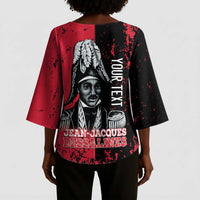 Personalized Jean-Jacques Dessalines Afro Haiti Kimono Sleeve Blouse Emperor Of First Empire Grunge Style - Wonder Print Shop
