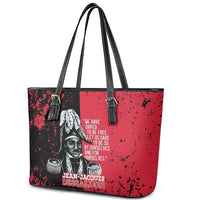 Jean-Jacques Dessalines Afro Haiti Leather Tote Bag Emperor Of First Empire Grunge Style - Wonder Print Shop