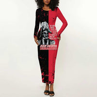 Personalized Jean-Jacques Dessalines Afro Haiti Long Sleeve Bodycon Dress Emperor Of First Empire Grunge Style - Wonder Print Shop