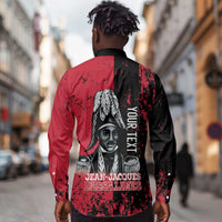 Personalized Jean-Jacques Dessalines Afro Haiti Long Sleeve Button Shirt Emperor Of First Empire Grunge Style - Wonder Print Shop
