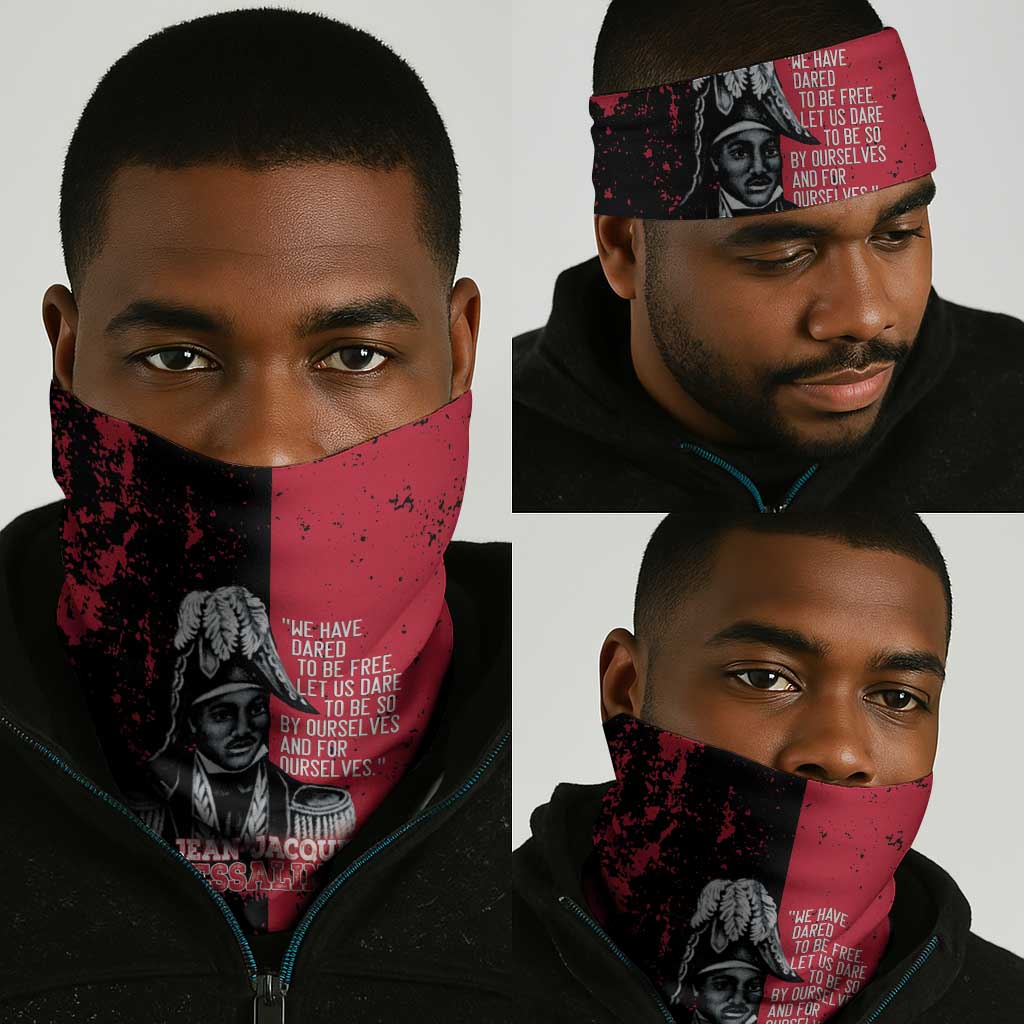 Jean-Jacques Dessalines Afro Haiti Neck Gaiter Emperor Of First Empire Grunge Style - Wonder Print Shop