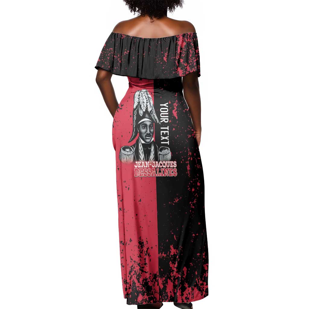 Personalized Jean-Jacques Dessalines Afro Haiti Off Shoulder Maxi Dress Emperor Of First Empire Grunge Style - Wonder Print Shop