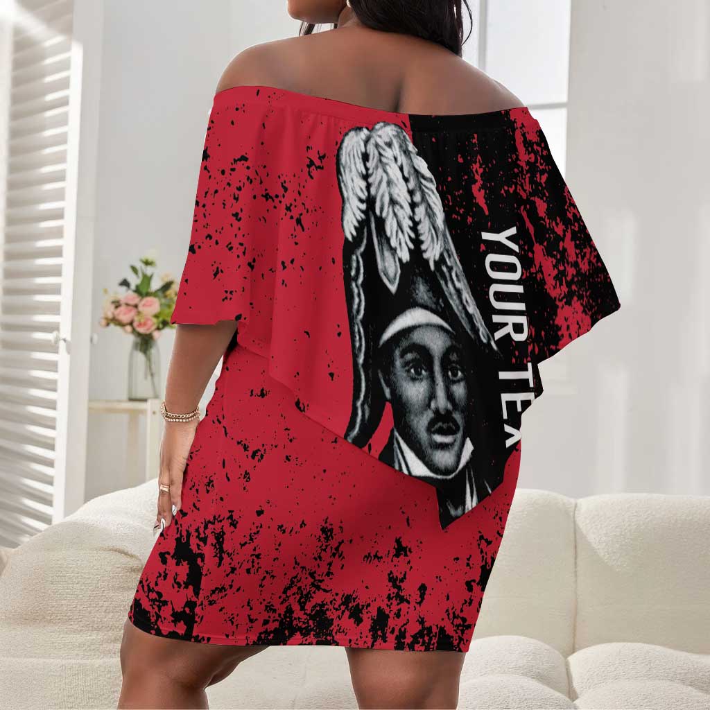 Personalized Jean-Jacques Dessalines Afro Haiti Off Shoulder Short Dress Emperor Of First Empire Grunge Style - Wonder Print Shop