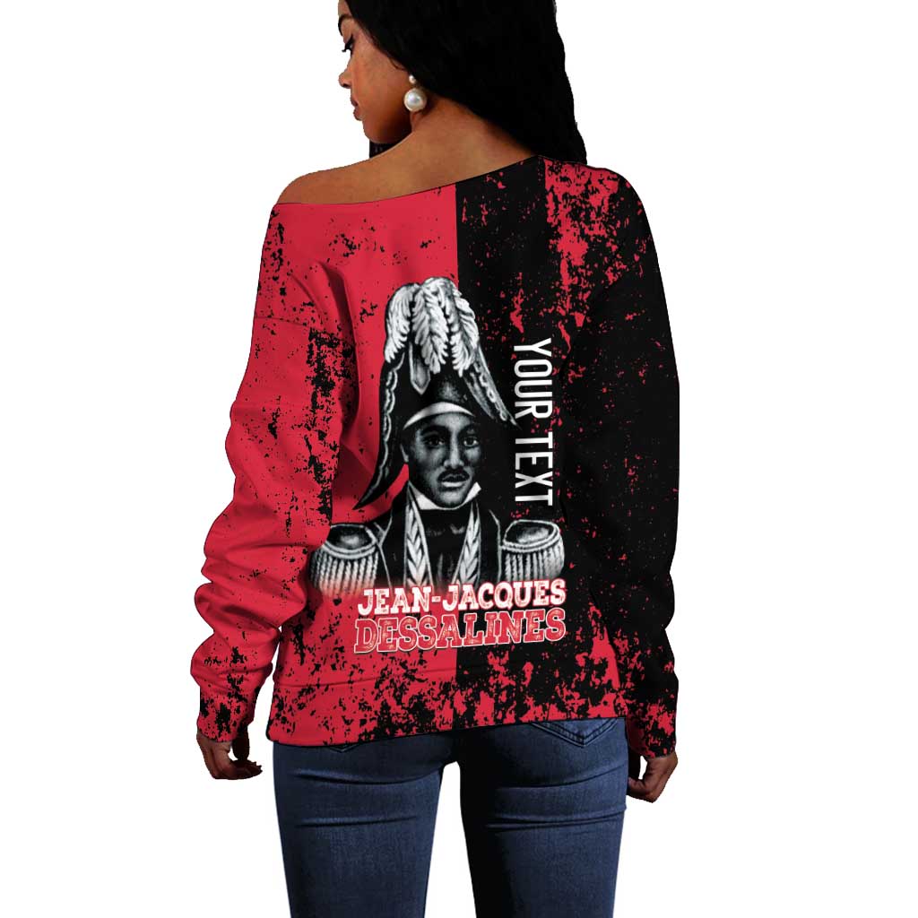 Personalized Jean-Jacques Dessalines Afro Haiti Off Shoulder Sweater Emperor Of First Empire Grunge Style - Wonder Print Shop