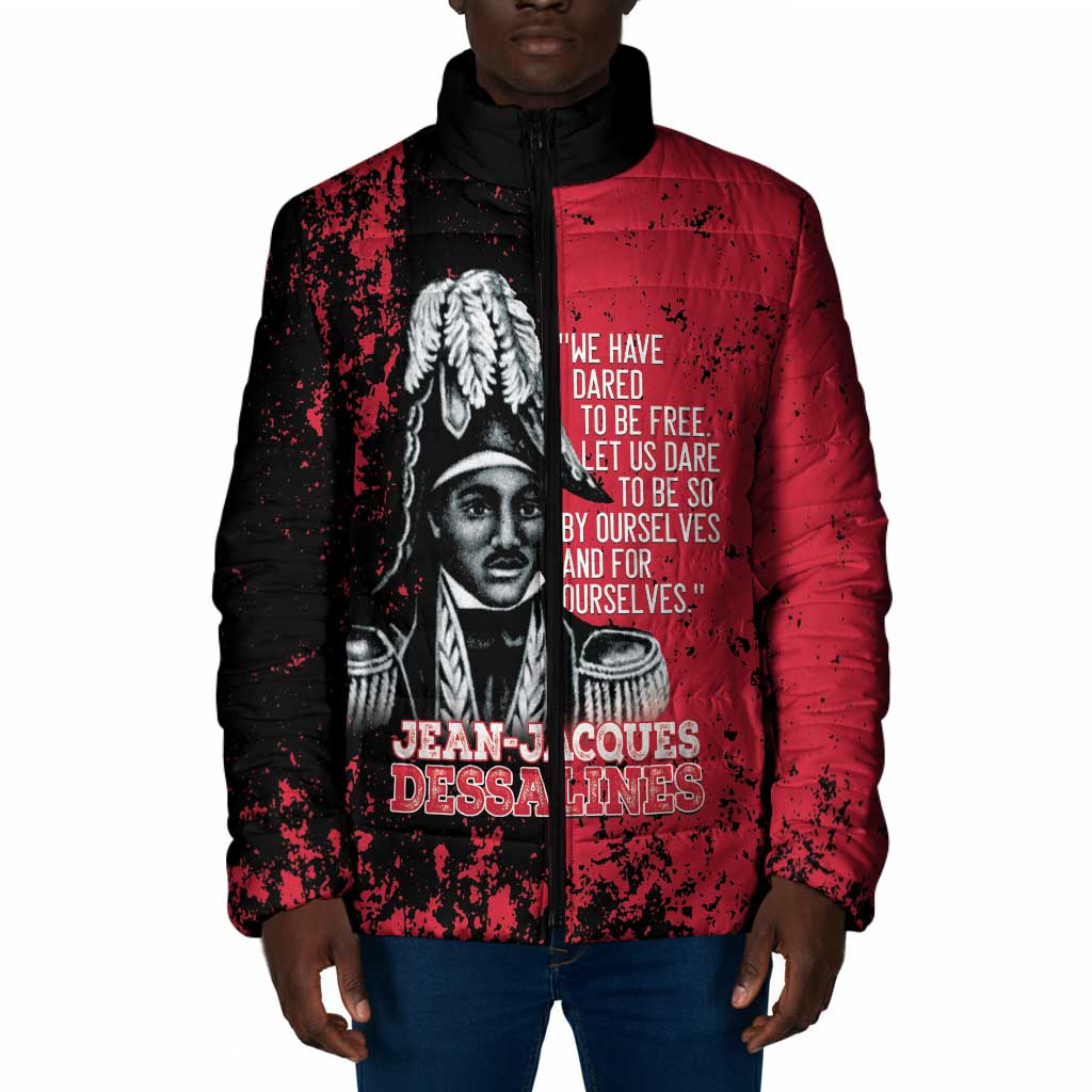 Personalized Jean-Jacques Dessalines Afro Haiti Padded Jacket Emperor Of First Empire Grunge Style - Wonder Print Shop