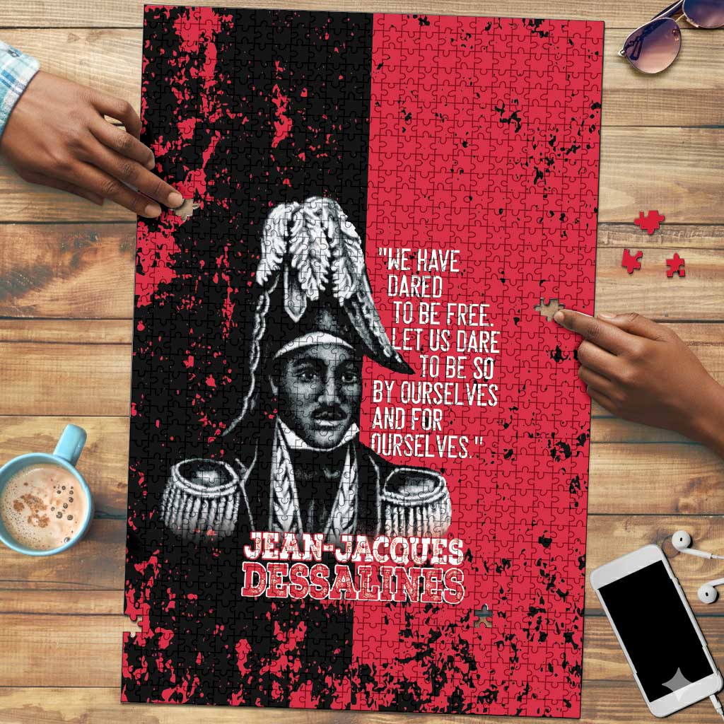 Jean-Jacques Dessalines Afro Haiti Puzzle Emperor Of First Empire Grunge Style - Wonder Print Shop