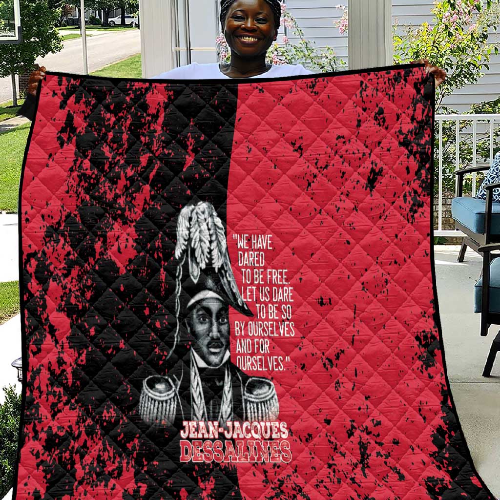 Jean-Jacques Dessalines Afro Haiti Quilt Emperor Of First Empire Grunge Style - Wonder Print Shop