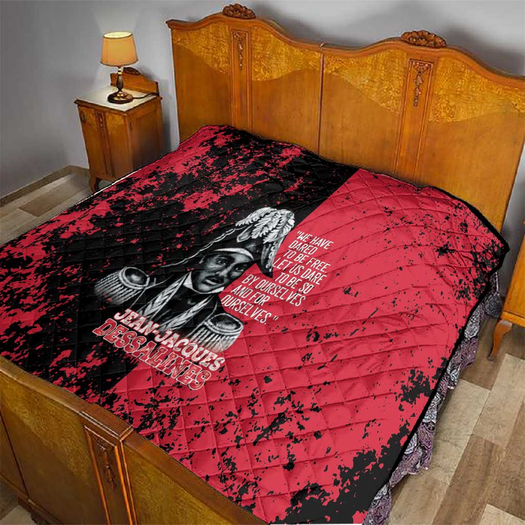 Jean-Jacques Dessalines Afro Haiti Quilt Emperor Of First Empire Grunge Style - Wonder Print Shop