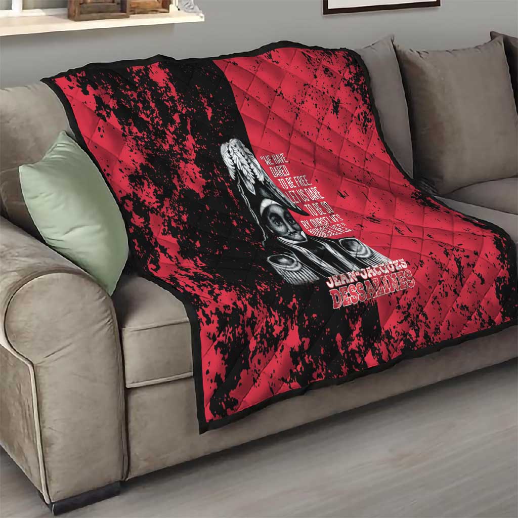 Jean-Jacques Dessalines Afro Haiti Quilt Emperor Of First Empire Grunge Style - Wonder Print Shop